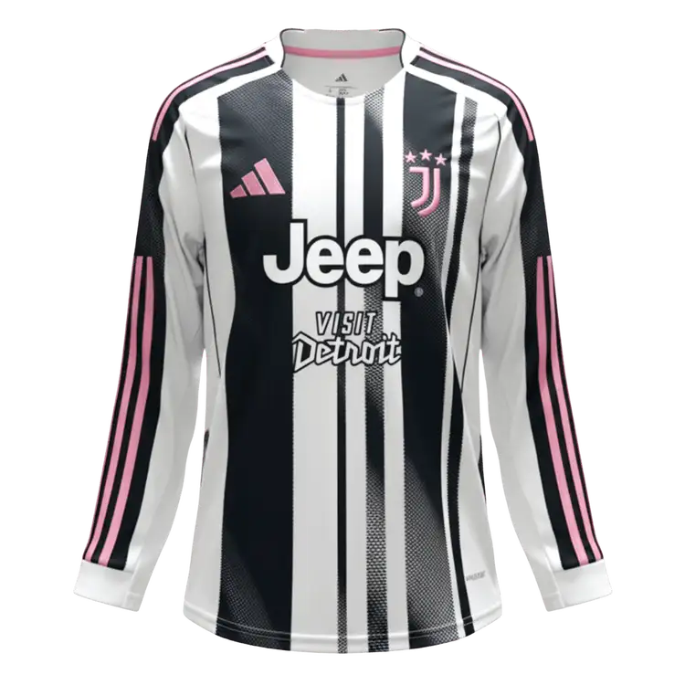 Juventus Long Sleeve Jersey Home Football Shirt 2025/26