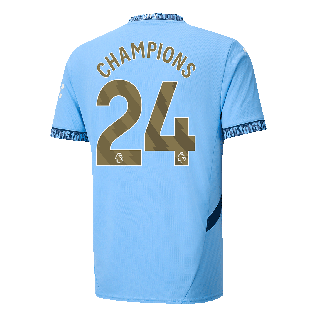 CHAMPIONS #24 Manchester City Soccer Jersey Home Shirt - Image 3
