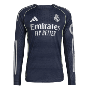 Real Madrid Away Player Version Long Sleeve Soccer Jersey 2025/26