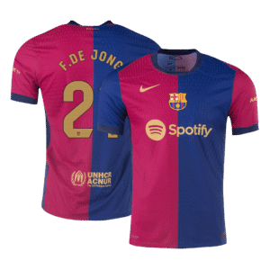 Barcelona F.DE JONG #21 Home Custom Player Version Soccer Jersey