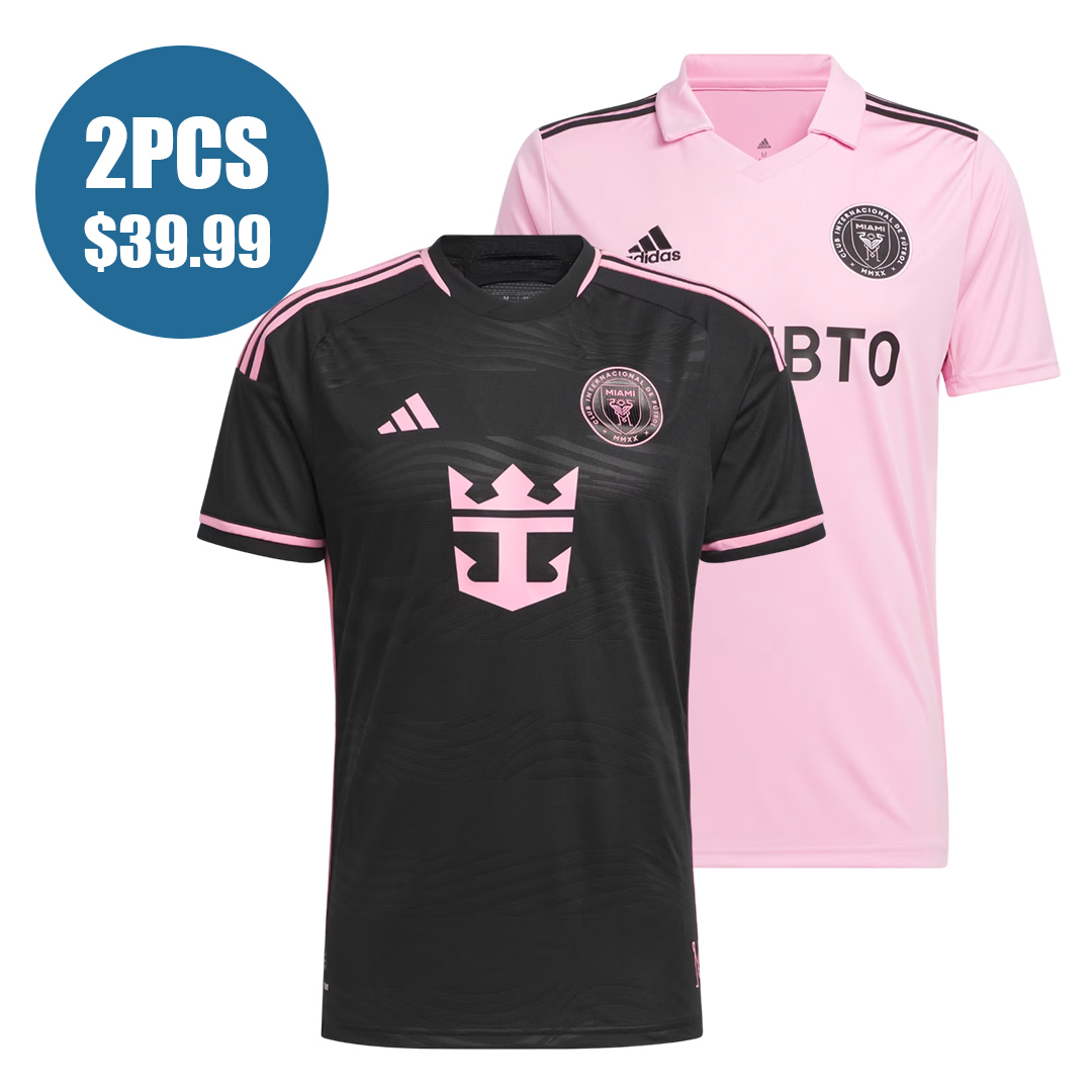 2 Pack Inter Miami Soccer Jerseys (Black+Pink)