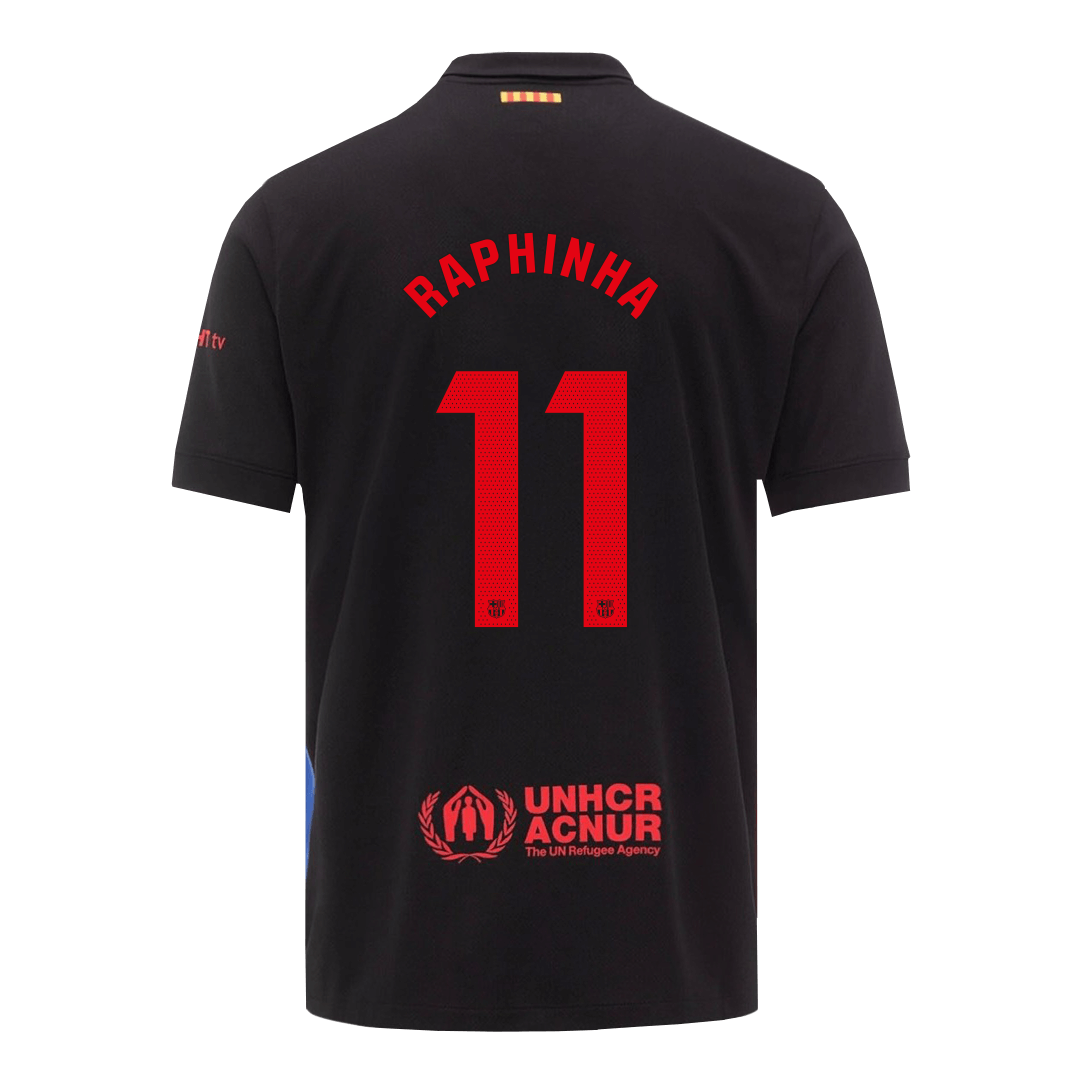 RAPHINHA #11 Barcelona Soccer Jersey Away Custom Shirt Spotify Logo Without Text - Image 3
