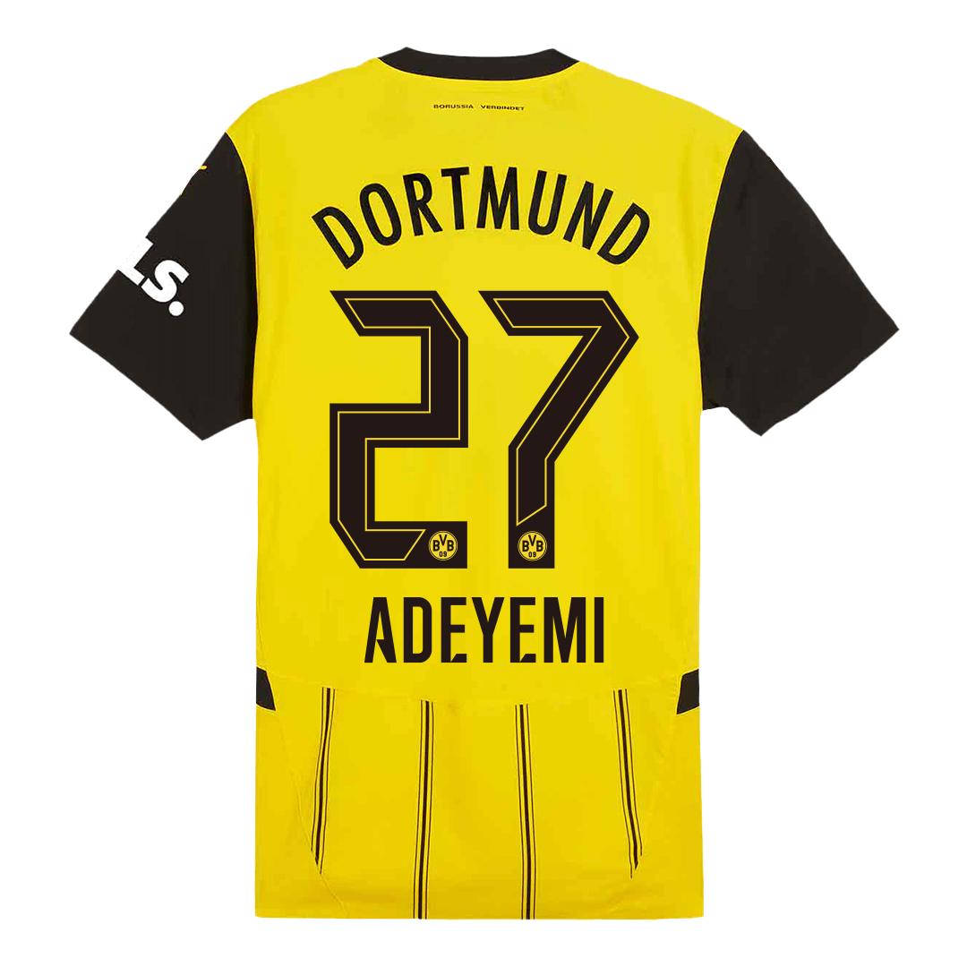 ADEYEMI #27 Borussia Dortmund Soccer Jersey Home Custom Shirt - Image 3