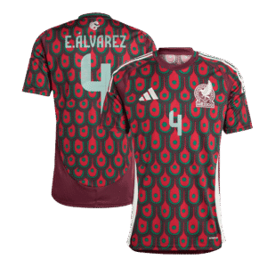 E.ÁLVAREZ #4 Mexico Soccer Jersey Home Custom Shirt