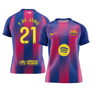 F.DE JONG #21 Barcelona Soccer Jersey Home Custom Shirt 2025/26