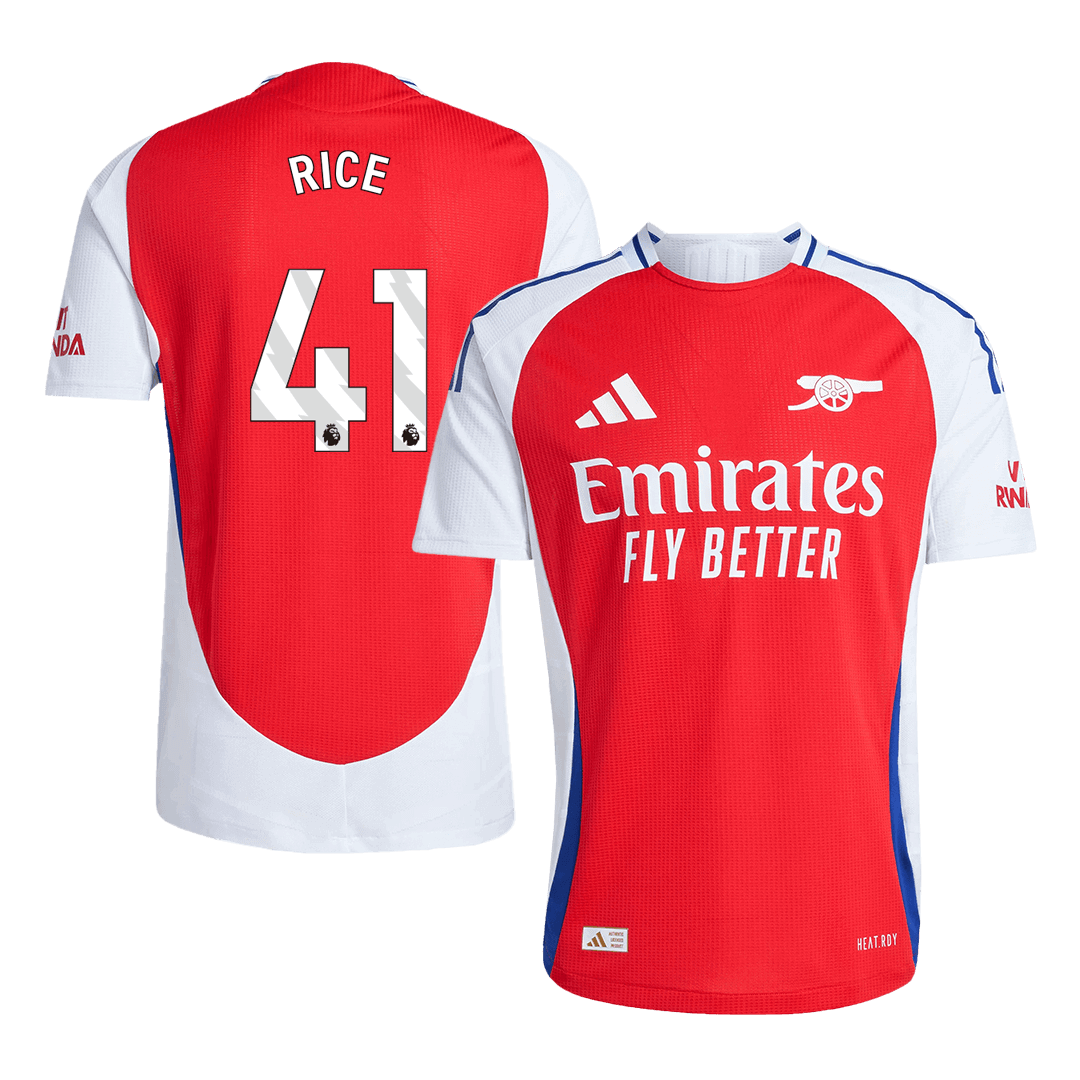 Arsenal RICE #41 Home Custom Player Version Soccer Jersey