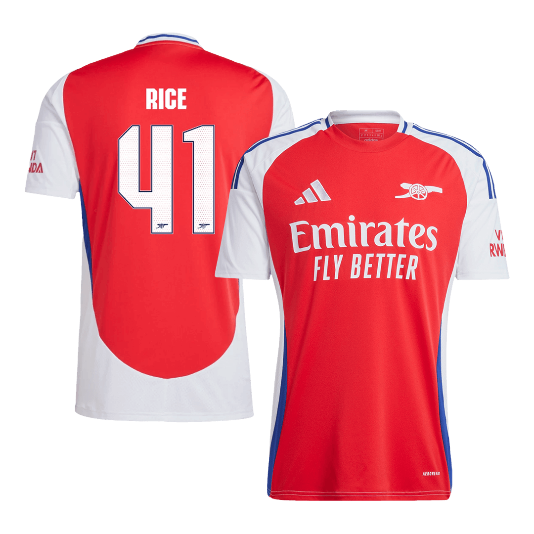 Arsenal Jersey Custom RICE #41 Soccer Jersey Home  - UCL