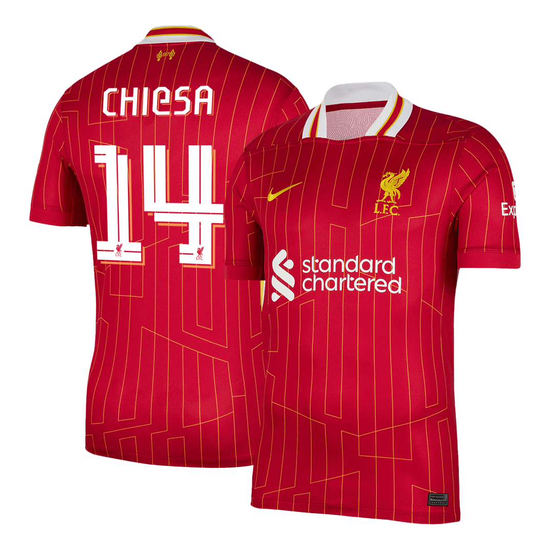 CHIESA #14 Liverpool Soccer Jersey Home Custom Shirt - UCL