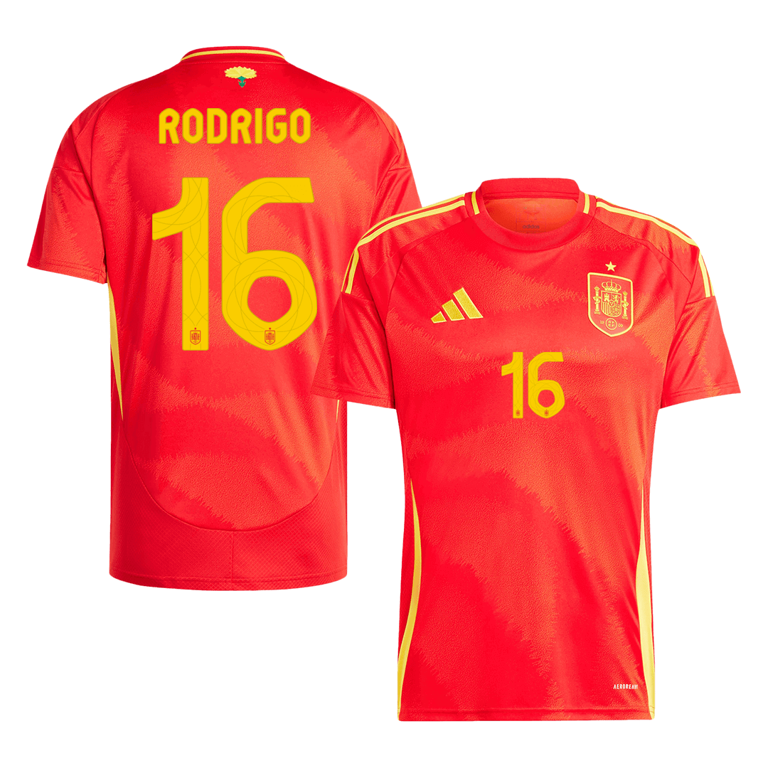 Spain Jersey Custom RODRIGO #16 Soccer Jersey Home
