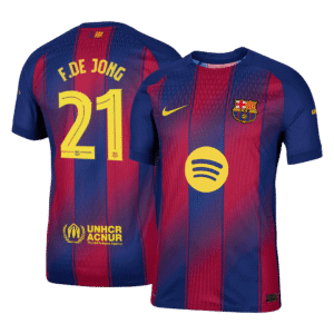 Barcelona F.DE JONG #21 Home Custom Player Version Soccer Jersey 2025/26 - UCL