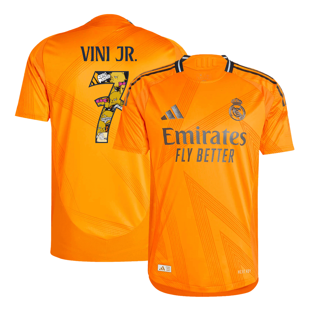 Real Madrid VINI JR. #7 Away Custom Player Version Soccer Jersey - Bear Champ Font