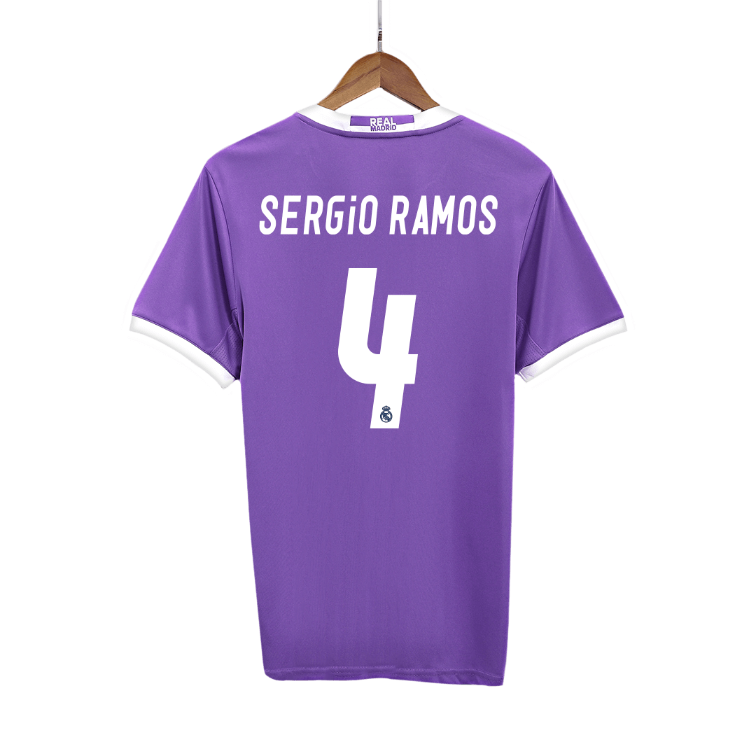 SERGIO RAMOS #4 Real Madrid Retro Jersey Away Soccer Shirt 2016/17