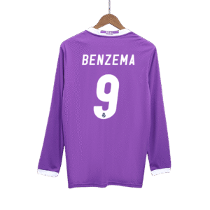 BENZEMA #9 Real Madrid Retro Jersey Away Long Sleeve Soccer Shirt 2016/17