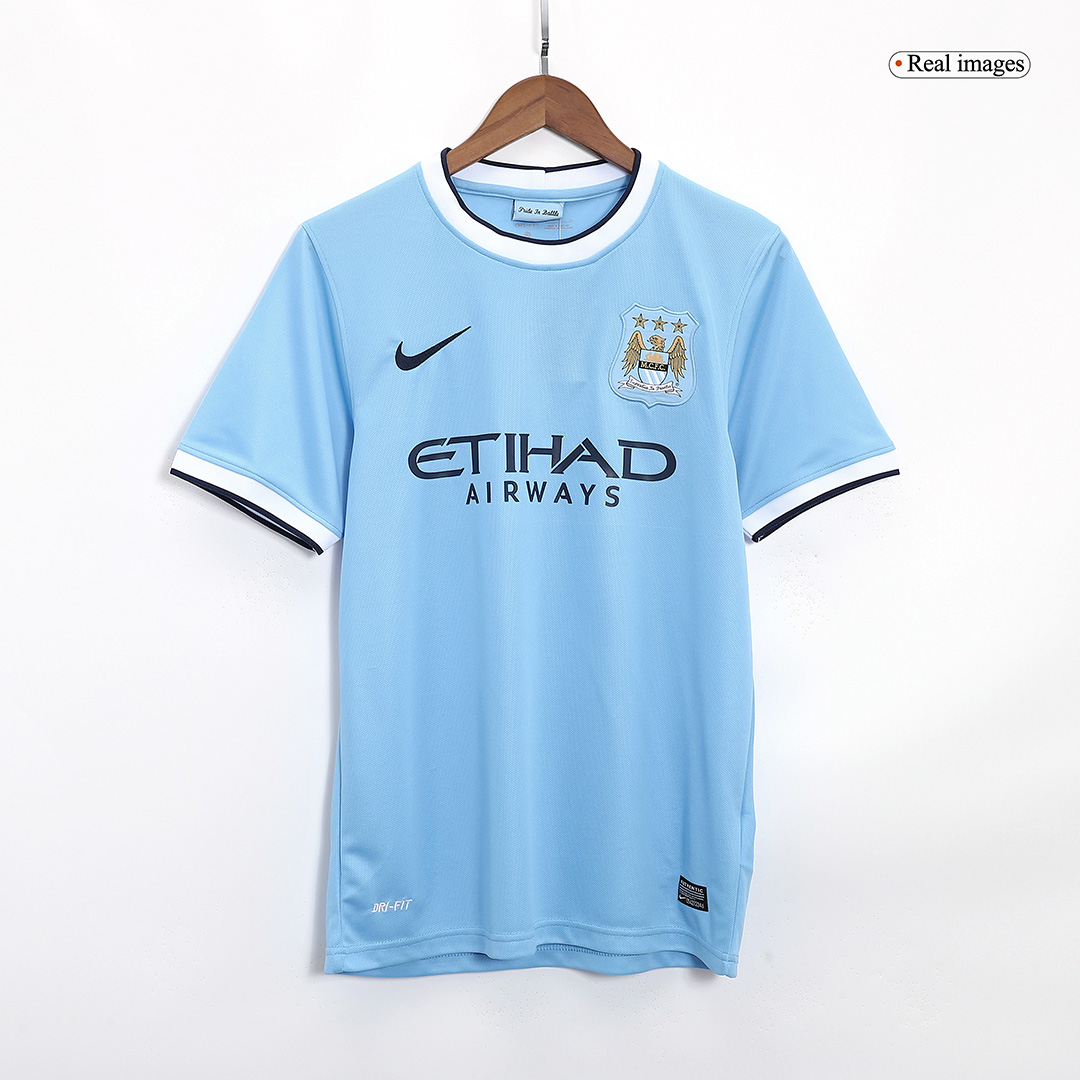 Manchester City Jersey Custom Home Soccer Retro Jersey 2013/14