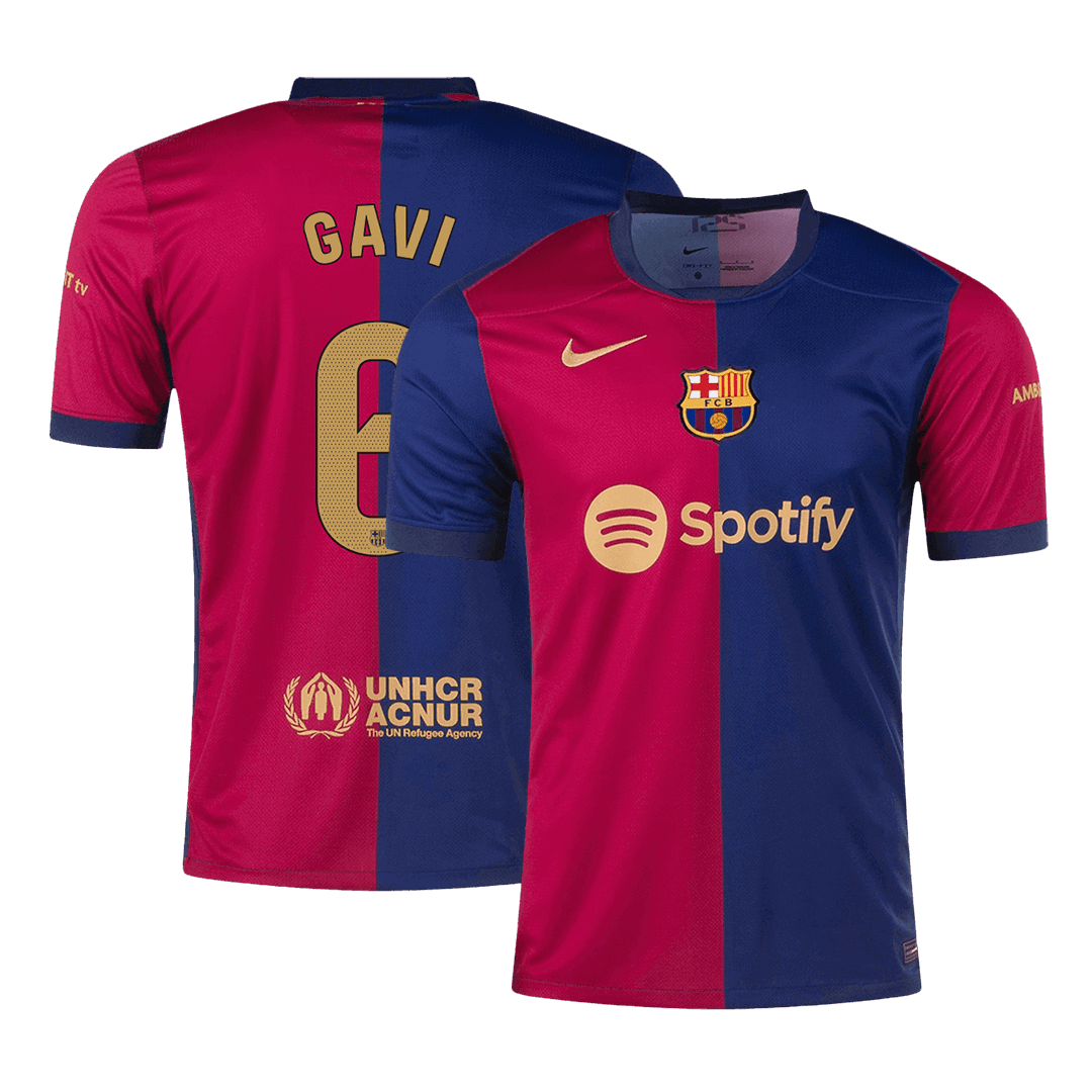 GAVI #6 Barcelona Soccer Jersey Home Custom Shirt