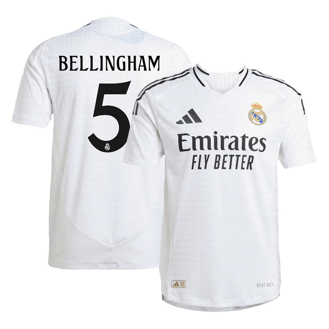 Real Madrid BELLINGHAM #5 Home Custom Player Version Soccer Jersey