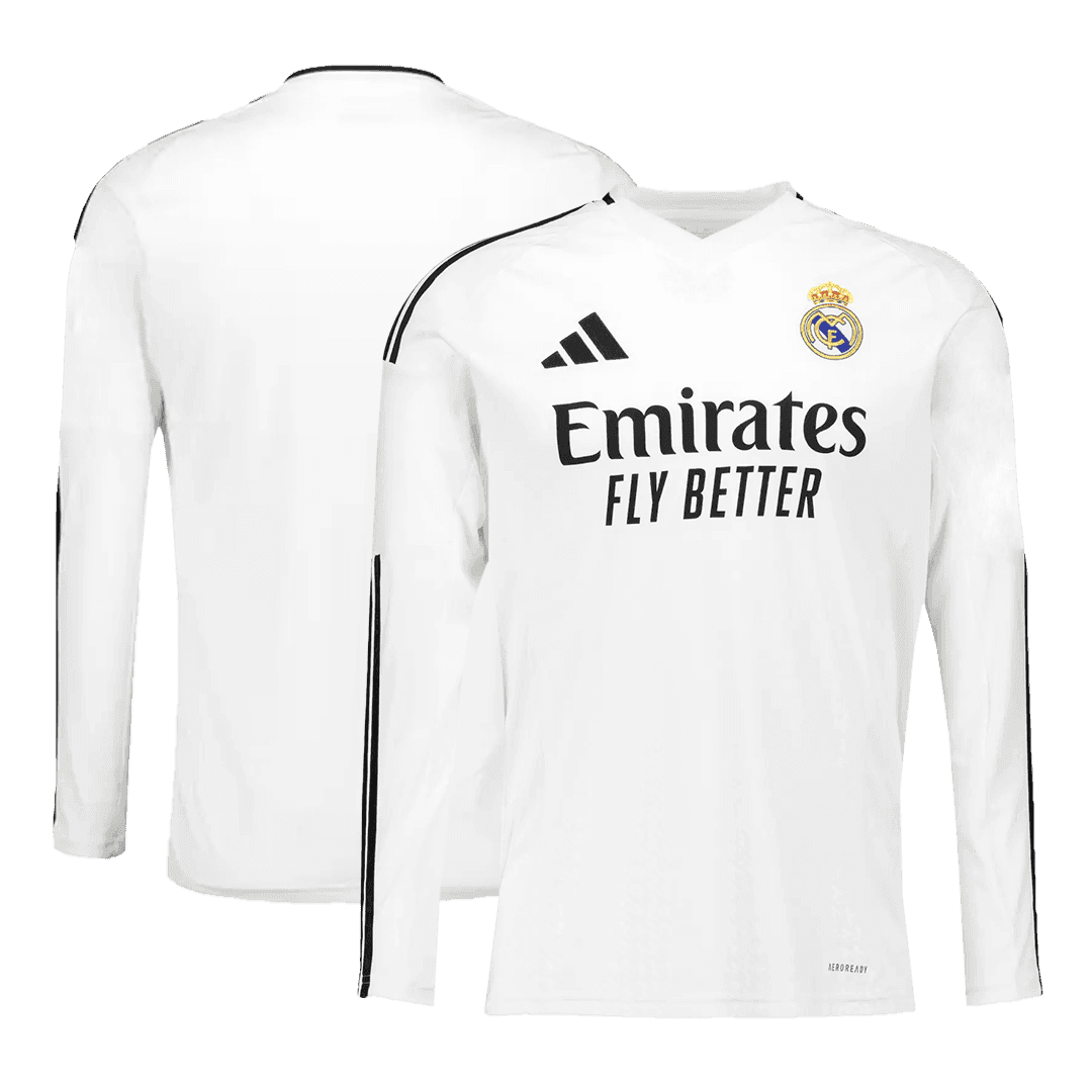 Real Madrid Long Sleeve Jersey Home Football Shirt - Image 3