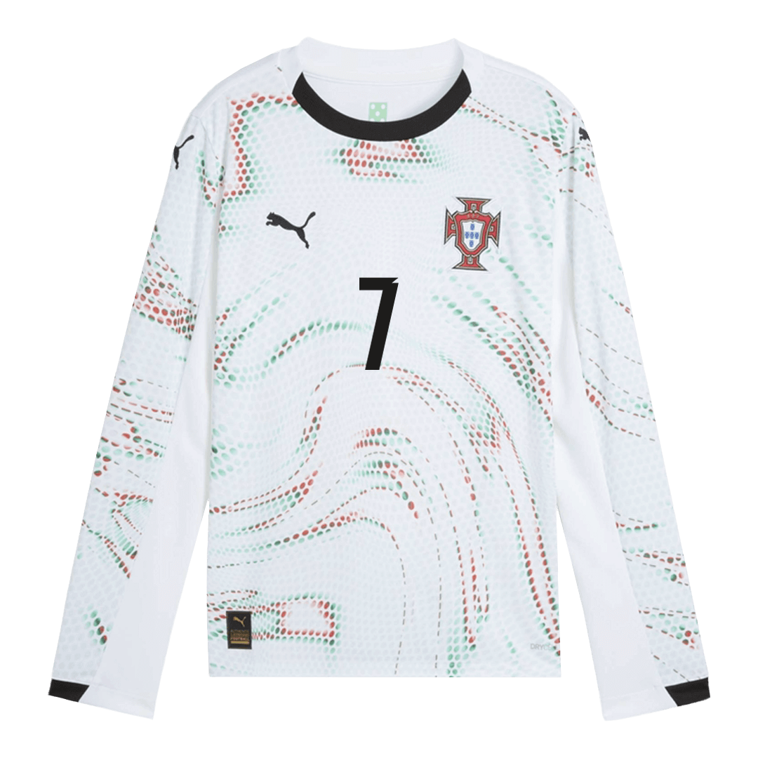 Portugal Long Sleeve Jersey RONALDO #7 Away Football Shirt 2025 - Image 2