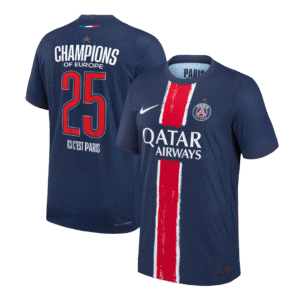 PSG CHAMPIONS #25 Custom Player Version Home Soccer Jersey - CHAMPIONS OF EUROPE