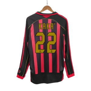 KAKA' #22 AC Milan Retro Jersey Home Long Sleeve Soccer Shirt 2006/07