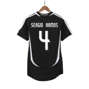 SERGIO RAMOS #4 Real Madrid Retro Jersey Away Soccer Shirt 2006/07