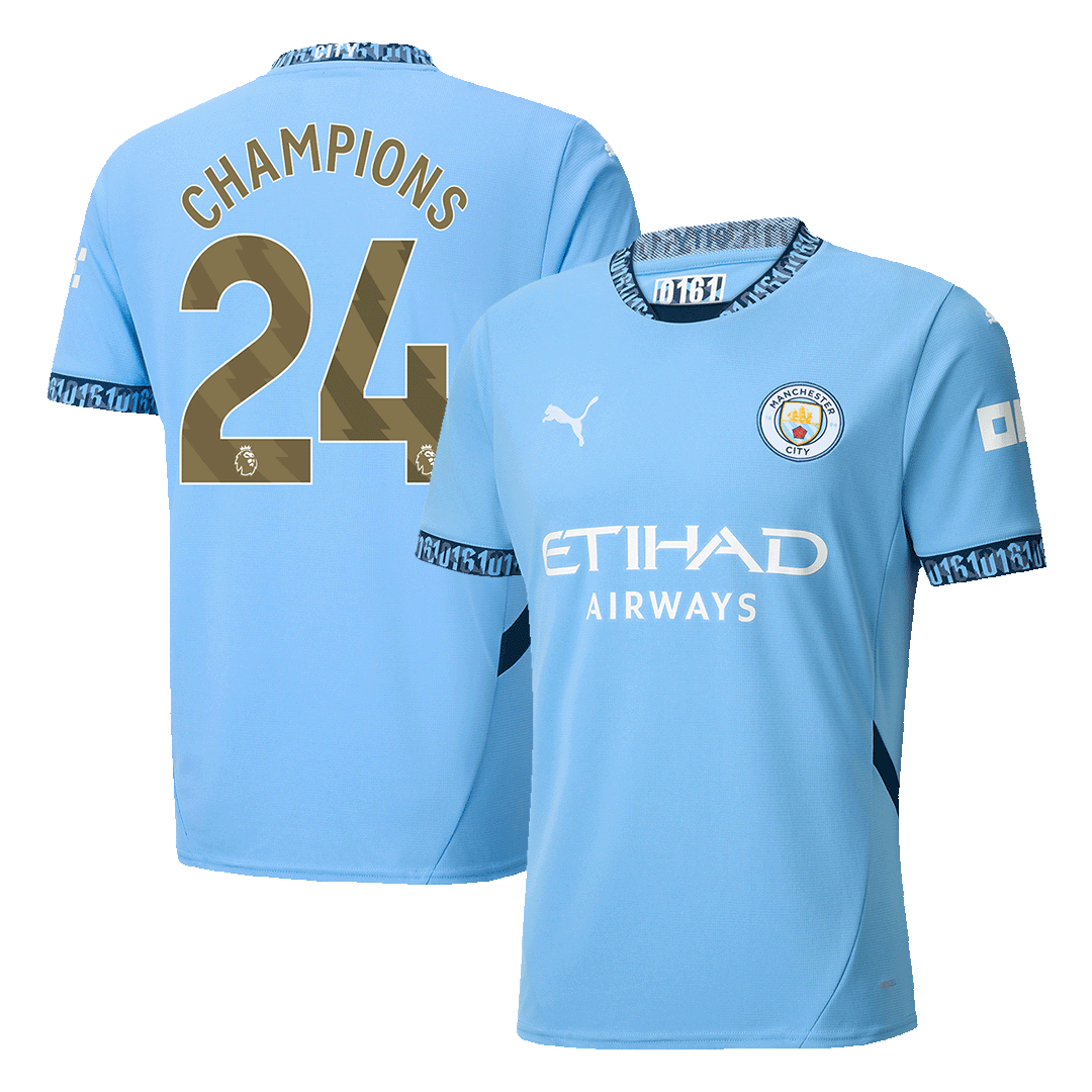 CHAMPIONS #24 Manchester City Soccer Jersey Home Shirt