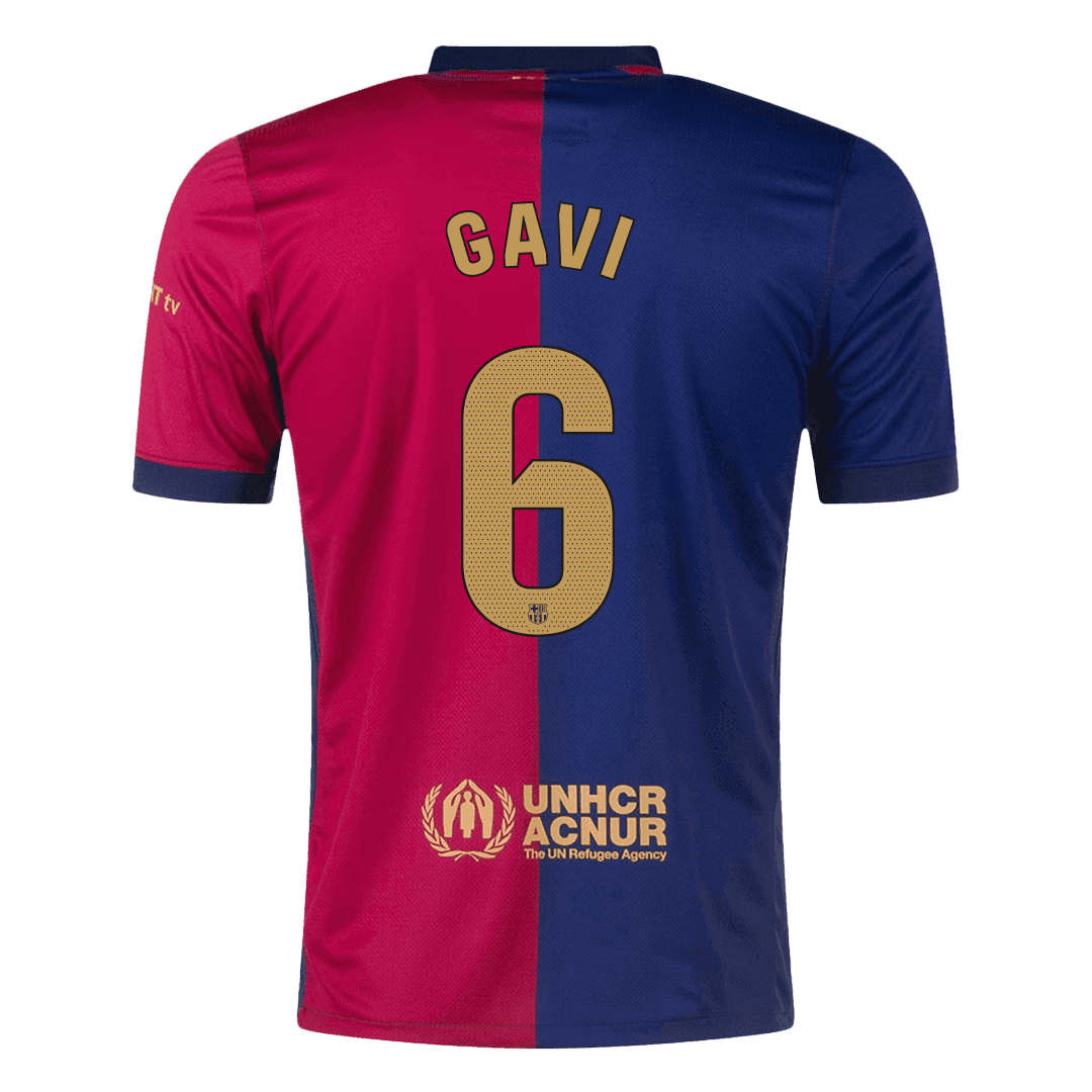 Barcelona Jersey Custom GAVI #6 Soccer Jersey Home Spotify Logo Without Text - Image 3