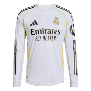 Real Madrid Home Player Version Long Sleeve Soccer Jersey 2025/26