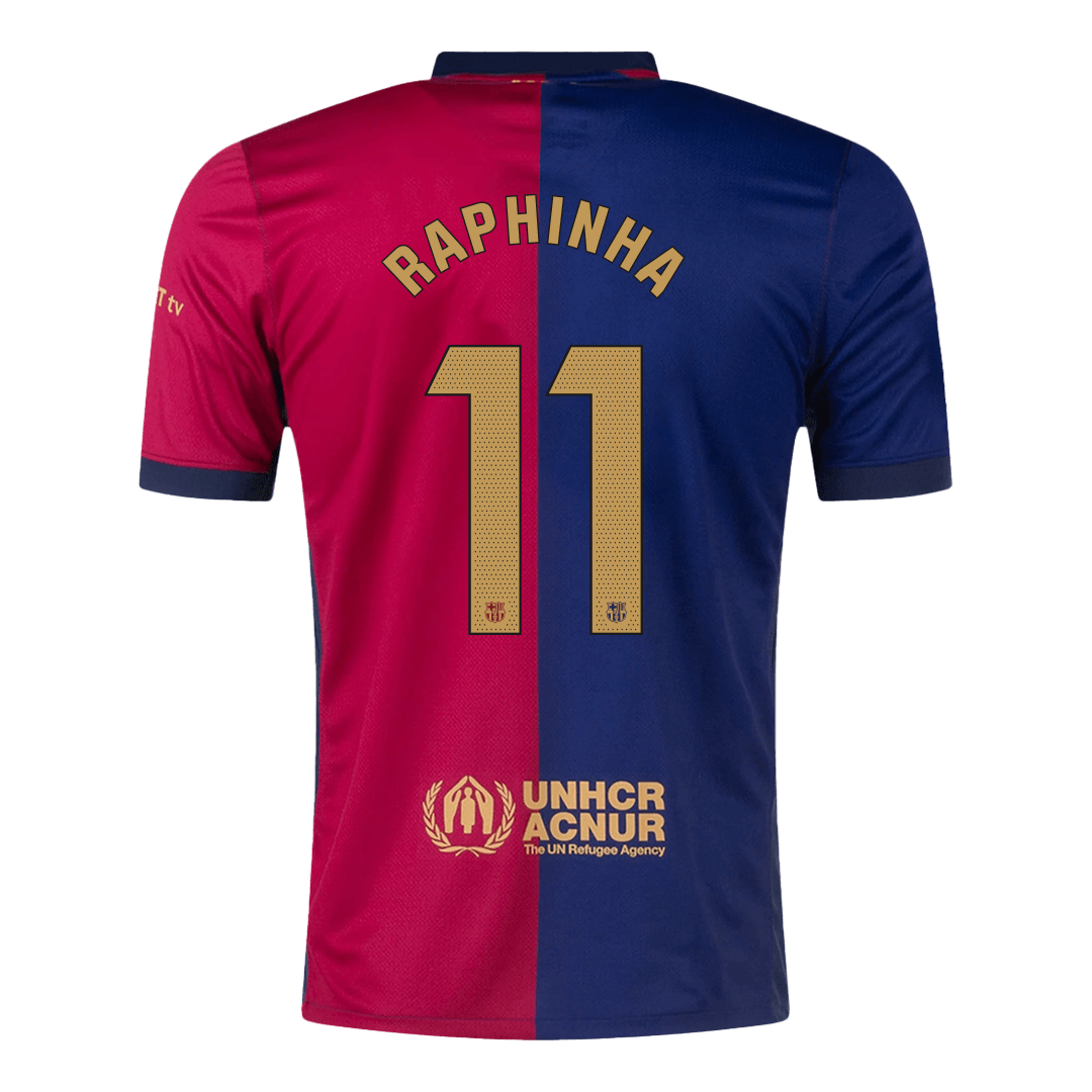 Barcelona Jersey Custom RAPHINHA #11 Soccer Jersey Home Spotify Logo Without Text - Image 3