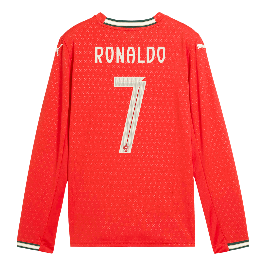 Portugal Long Sleeve Jersey RONALDO #7 Home Football Shirt 2025 - Image 3