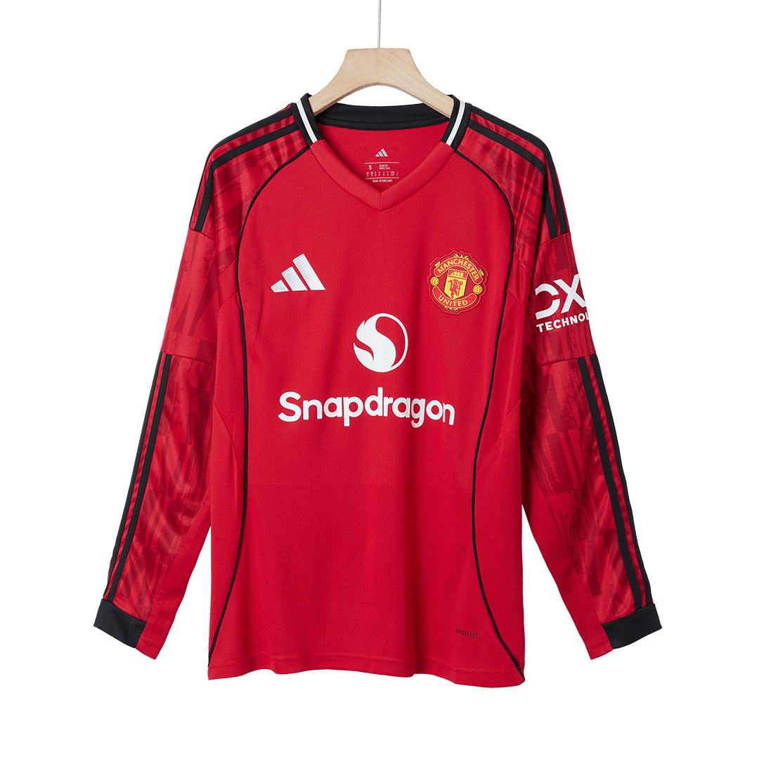 Manchester United Long Sleeve Jersey Home Football Shirt 2025/26 - Image 5