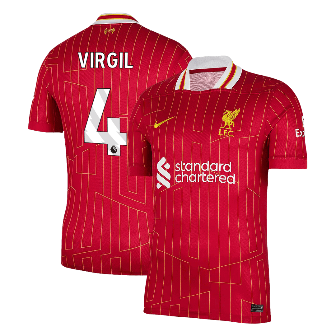 VIRGIL #4 Liverpool Soccer Jersey Home Custom Shirt