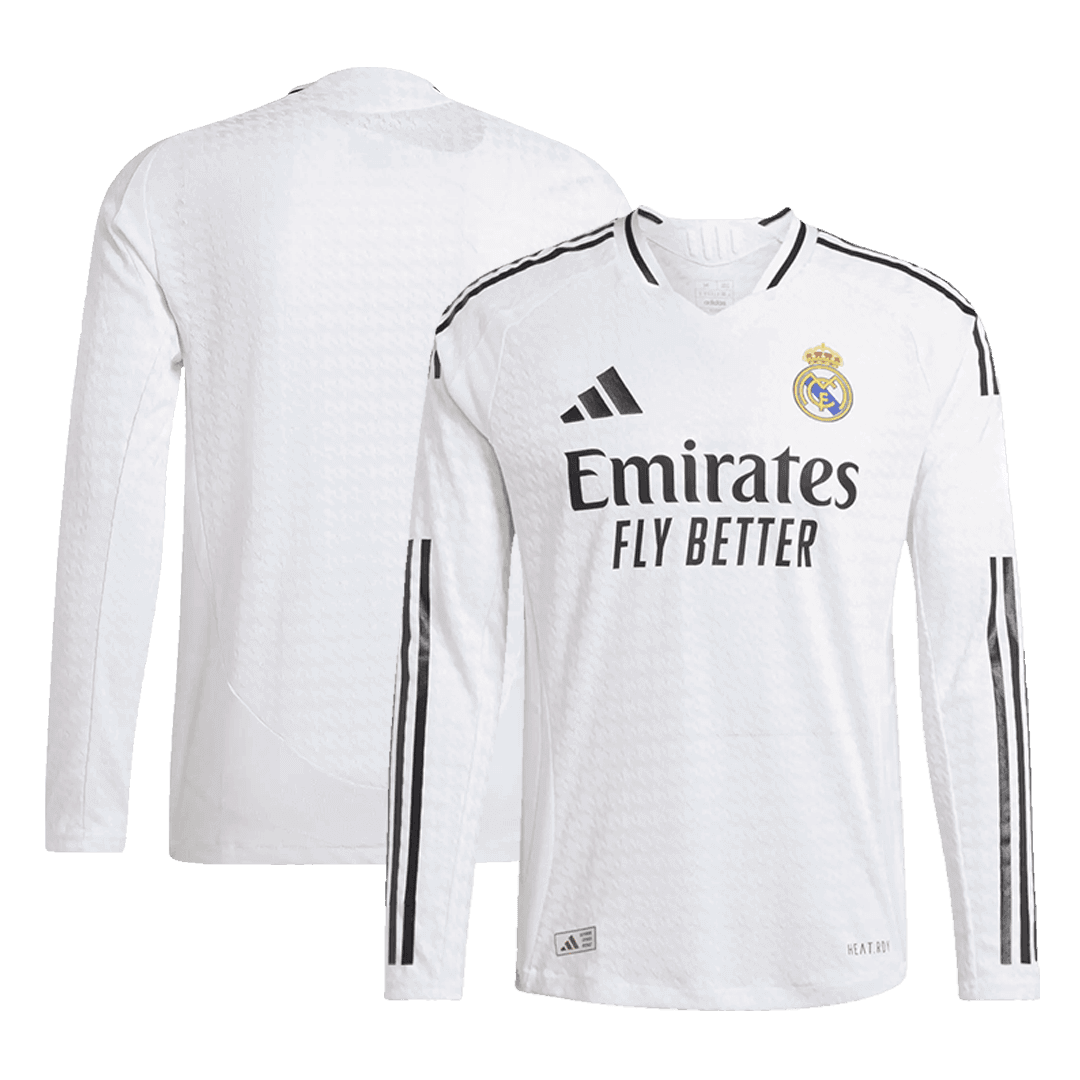Real Madrid Home Custom Player Version Long Sleeve Soccer Jersey - Image 3