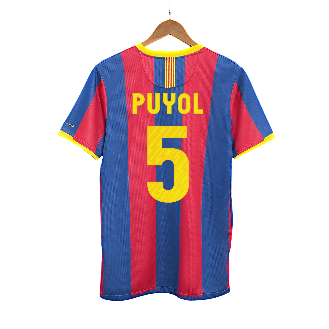 PUYOL #5 Barcelona Retro Jersey Home Soccer Shirt 2010/11