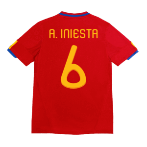 A. INIESTA #6 Spain Retro Jersey Home Soccer Shirt 2010 World Cup