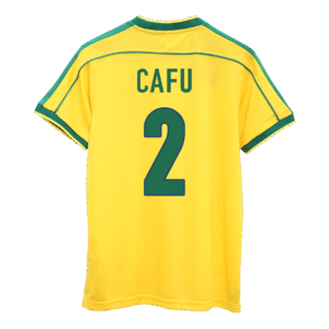 CAFU #2 Brazil Retro Jersey Home Soccer Shirt 1998 -World Cup