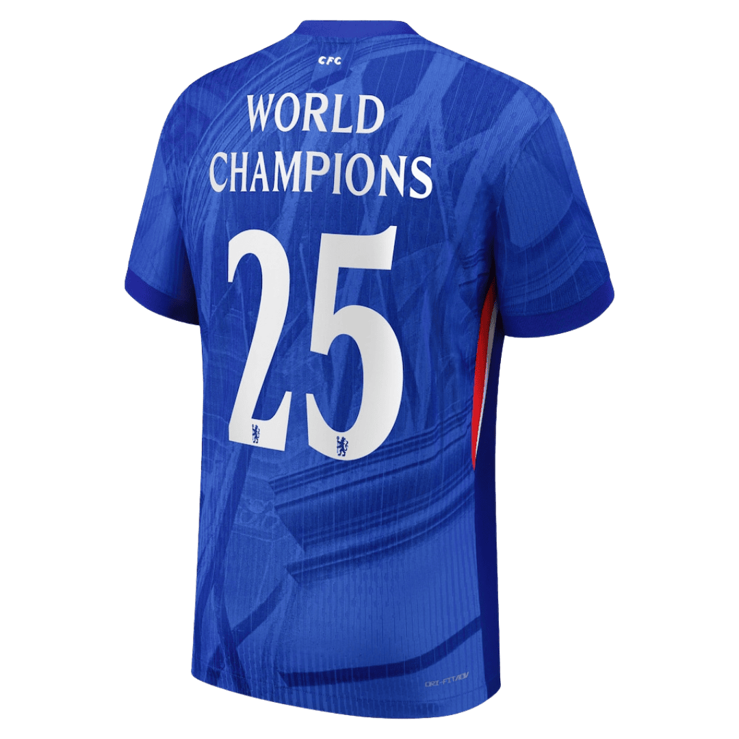 Chelsea WORLD CHAMPIONS #25 Home Custom Player Version Soccer Jersey 2025/26 - With Chest Badge - Image 3