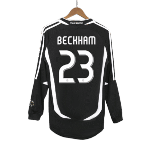 BECKHAM #23 Real Madrid Retro Jersey Away Long Sleeve Soccer Shirt 2006/07