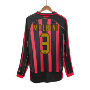 MALDINI #3 AC Milan Retro Jersey Home Long Sleeve Soccer Shirt 2006/07