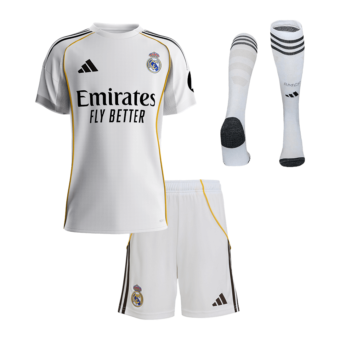 Kids Real Madrid Custom Home Full Soccer Kits2025/26