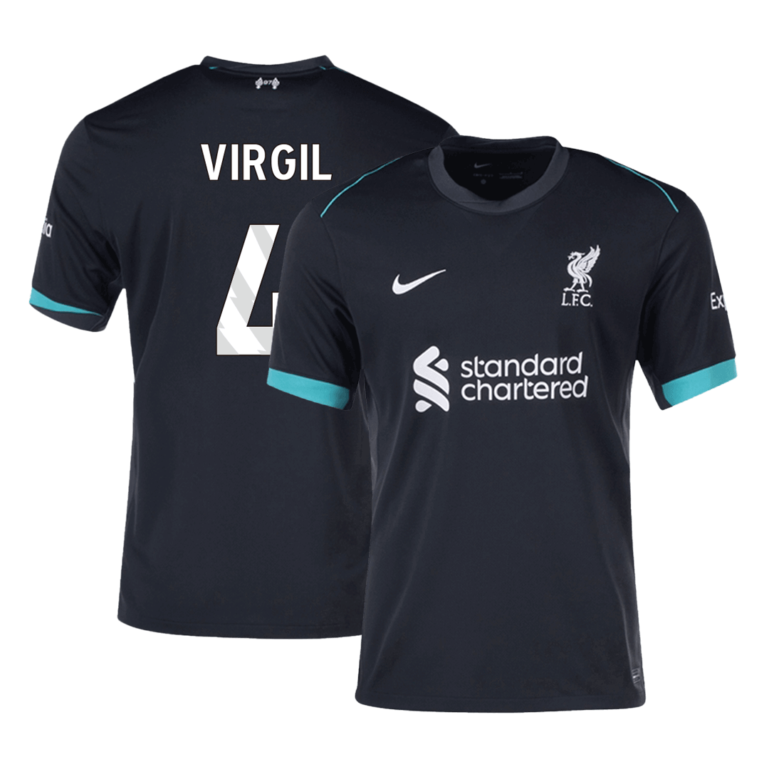 VIRGIL #4 Liverpool Soccer Jersey Away Custom Shirt