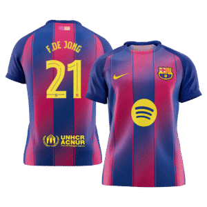 F.DE JONG #21 Barcelona Soccer Jersey Home Custom Shirt 2025/26 -UCL