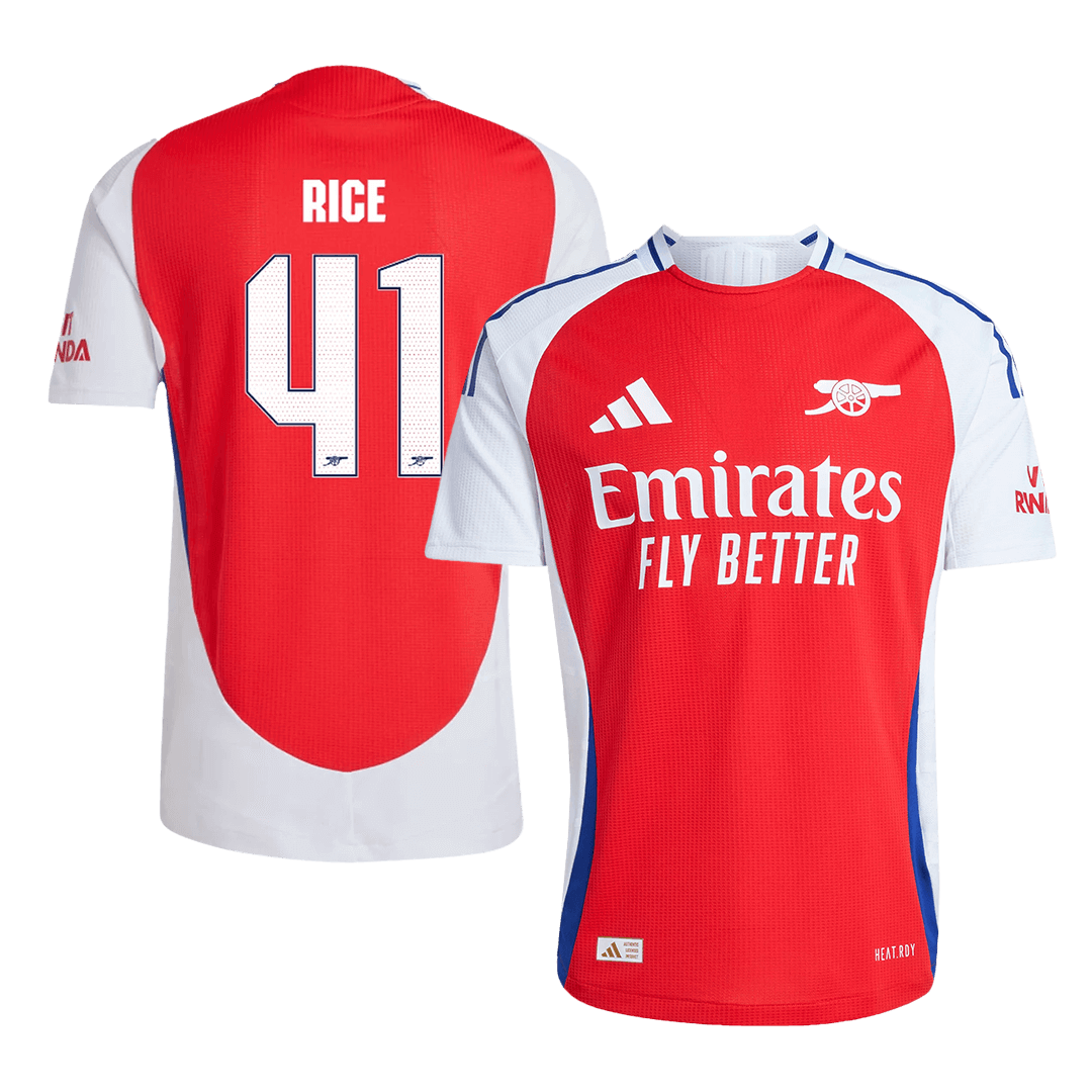 Arsenal RICE #41 Home Custom Player Version Soccer Jersey - UCL
