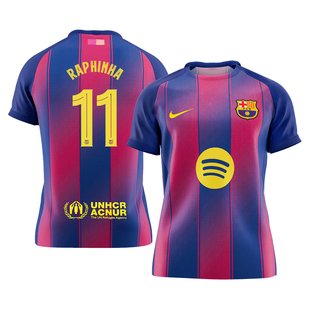 RAPHINHA #11 Barcelona Soccer Jersey Home Custom Shirt 2025/26 - UCL