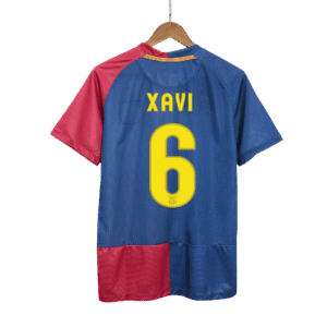 XAVI #6 Barcelona Retro Jersey Home Soccer Shirt 2008/09 UCL Final