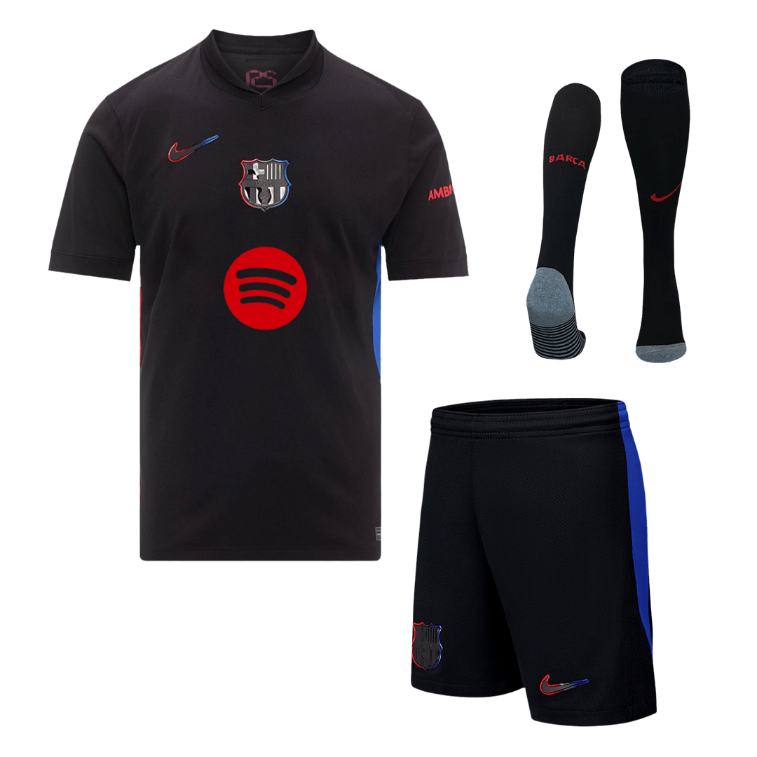Barcelona Away Custom Full Soccer Kit - Spotify Logo Without Text
