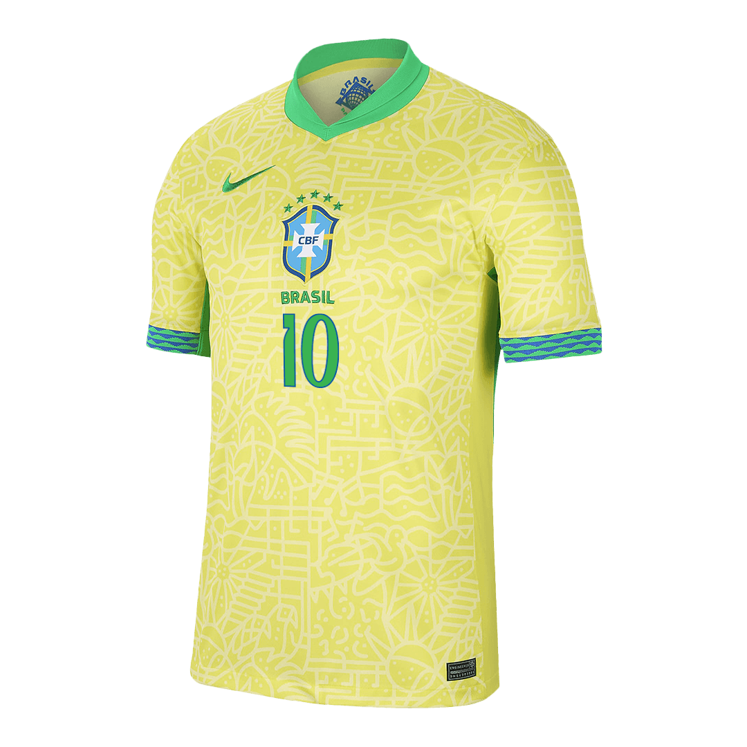 Brazil Jersey Custom NEYMAR JR #10 Soccer Jersey Home - Image 2