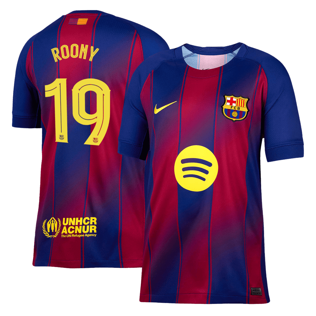 ROONY #19 Barcelona Soccer Jersey Home Custom Shirt 2025/26 - UCL