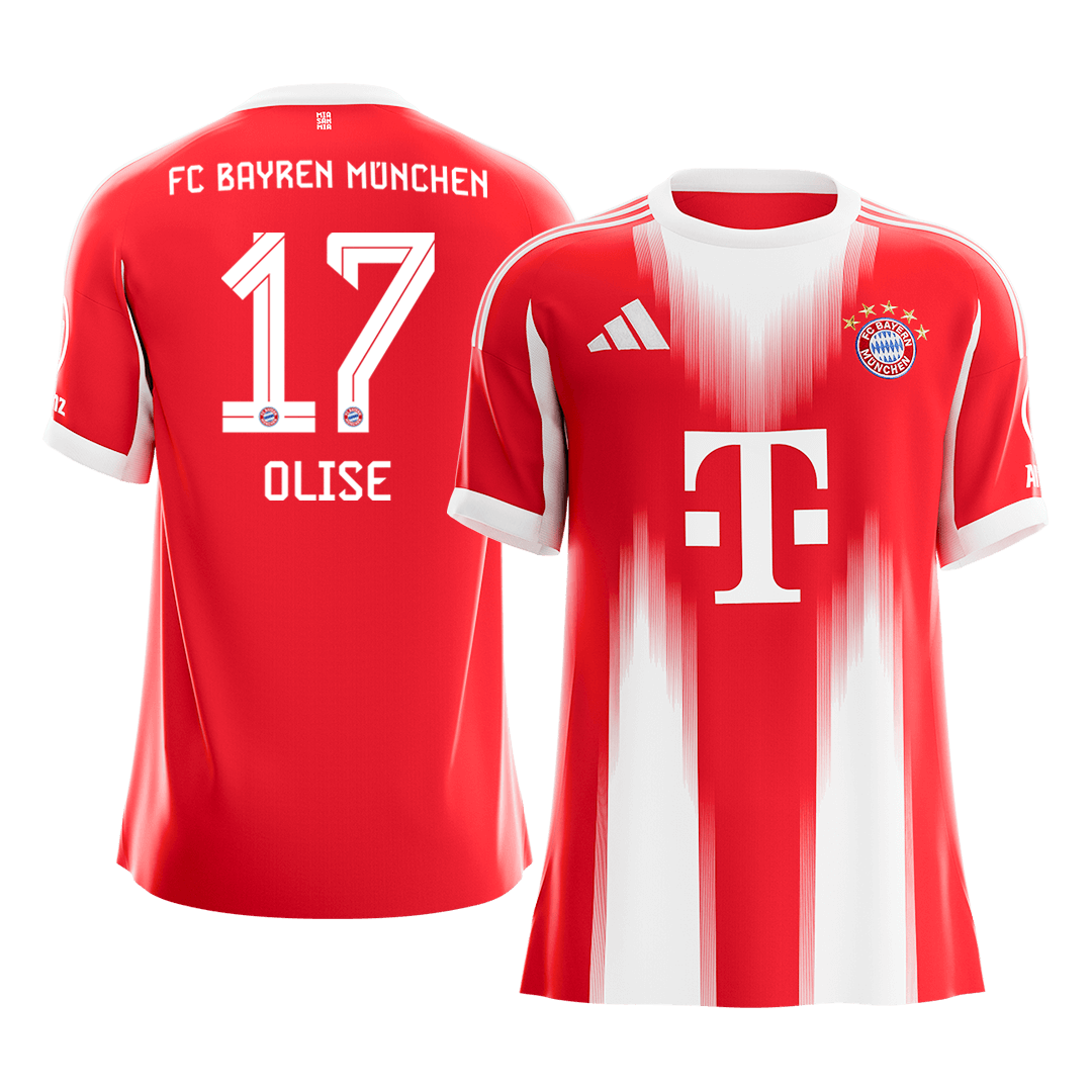 OLISE #17 Bayern Munich Soccer Jersey Home 2025/26 Custom Shirt