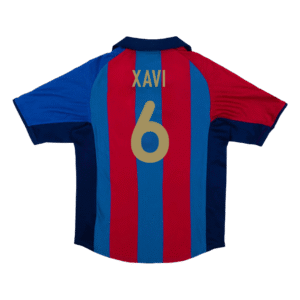XAVI #6 Barcelona Retro Jersey Home Soccer Shirt 2001/02